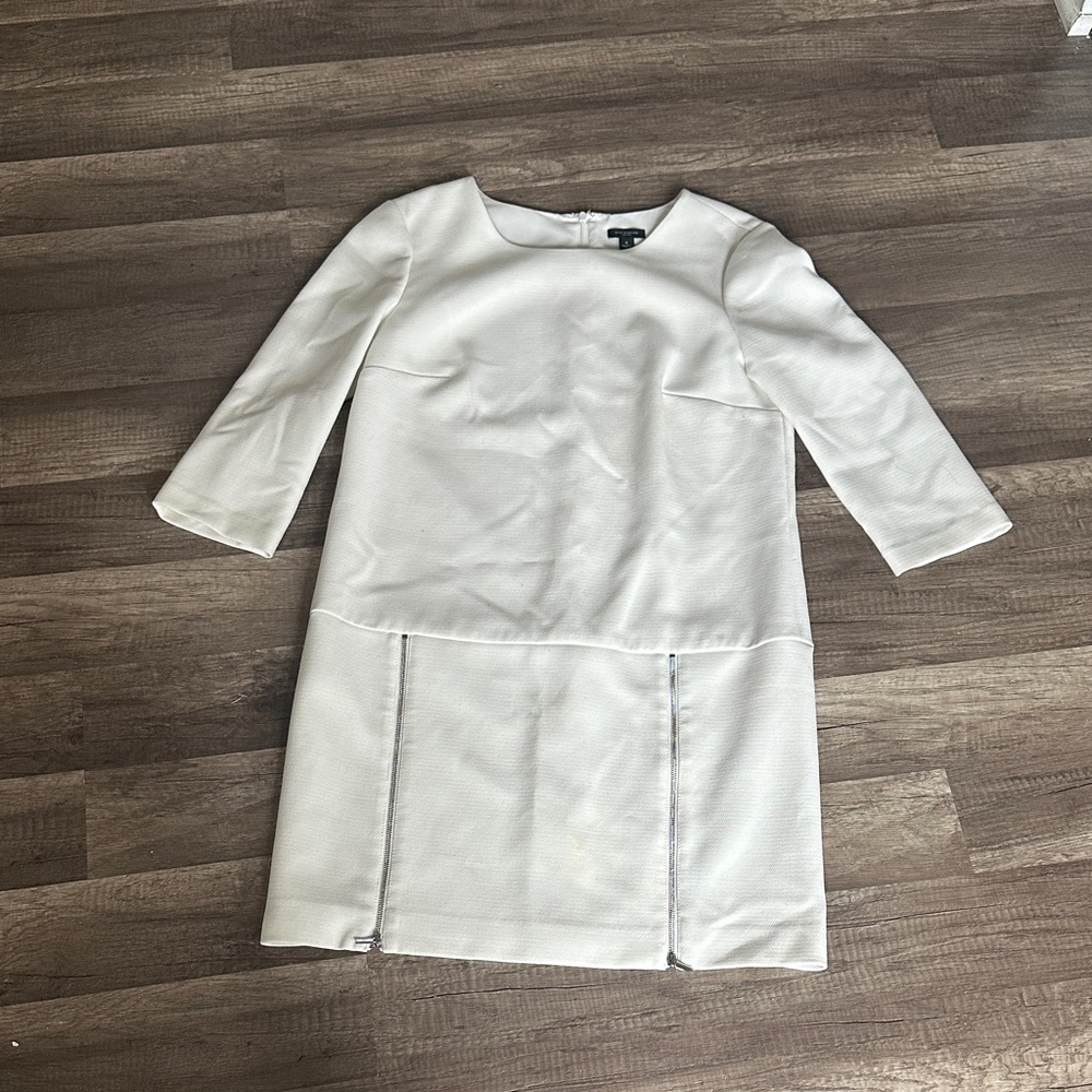 Ann Taylor Cream Long Sleeve Dress